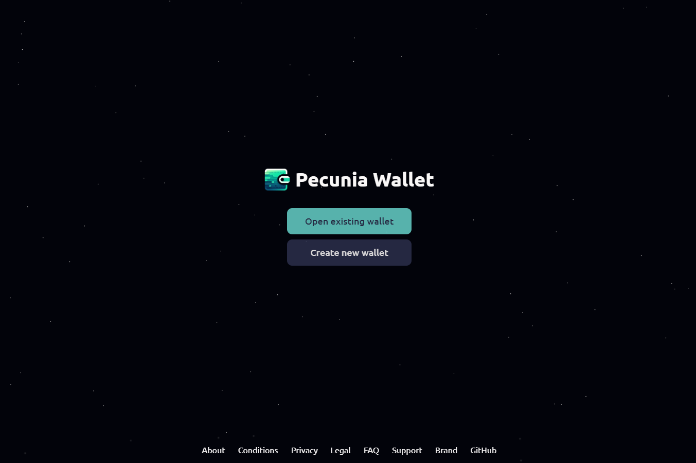 Pecunia Wallet official website